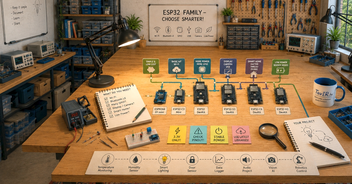 Arduino és ESP32 fejlesztőpanelek